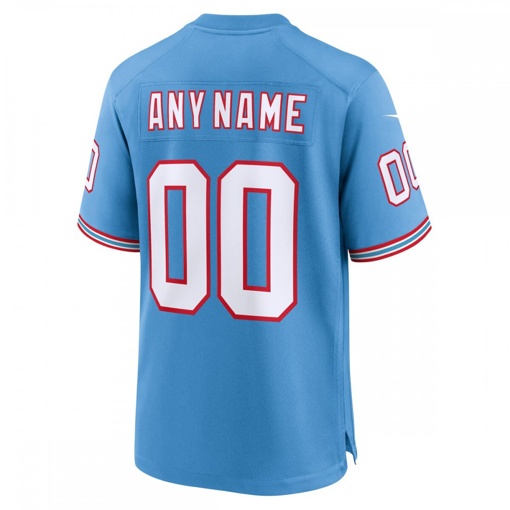 Tennessee Titans Nike Oilers Throwback Custom Game Jersey - Light Blue-GridironStore